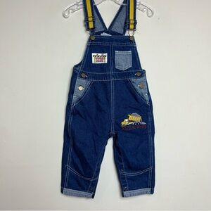 Vintage Denim Overalls Work Zone Hard At Work Construction Dump Truck 12 Months